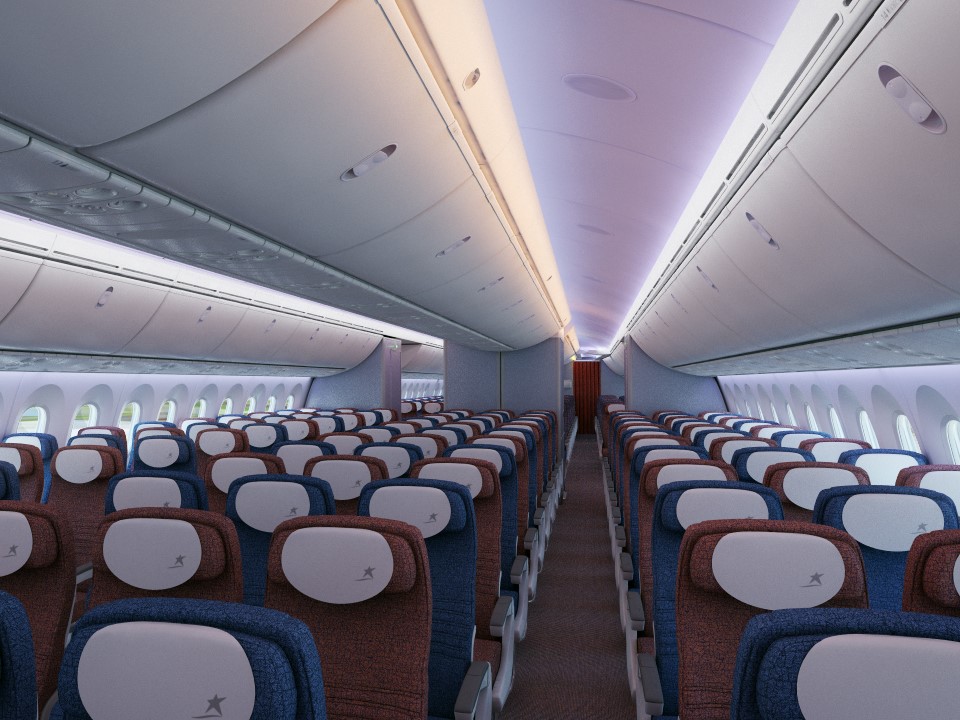 Economy class with light and space